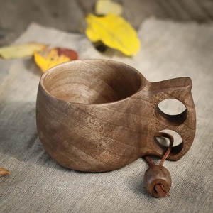 Tasse en bois naturel faite à la main pour café thé lait jus et eau potable écologique cuisine Drinkware - Product Image 3
