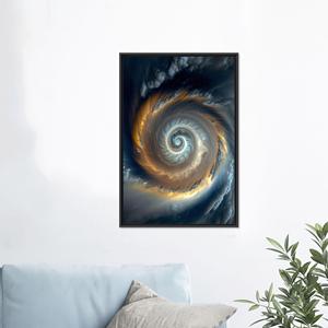 Impression sur toile personnalisée de la Voie Lactée : Art décoratif moderne du ciel étoilé, toile encadrée noire - Product Image 1