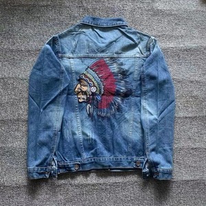Premium Cotton Denim <b>Men's</b> Jackets Custom Embroidery Jacket For <b>Men</b> Stylish Breathable Washed <b>Jeans</b> Man Jackets - Product Image 1