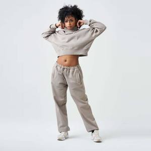 Sweat-shirt à col montant pour femmes élégantes en éponge française-Tenue deux pièces douce et confortable, idéale pour se prélasser et une tenue décontractée - Product Image 6