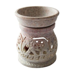 Design luxueux conception incurvée à la main stéatite sculpture brûleur à huile aromatique et porte-bâton avec forme ronde pour article de cadeau de parfum - Product Image 3