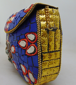 Bolso de Mano Elegante para Mujer, Tipo Clutch, de Hombro, Cruzado, con Detalles Metálicos Brillantes, para Fiesta, Lowellcraft.com BRC06604 - Product Image 2