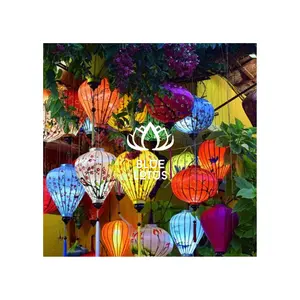 CHEAP PRICE SILK LANTERN WITH BAMBOO FRAME AND STEEL FRAME FROM BLUE LOTUS FARM VIET NAM