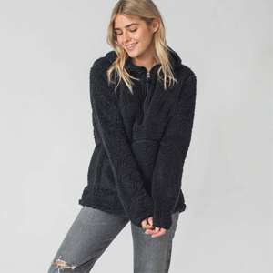 Wholesale <b>Womens</b> Fleece Pullover <b>Hoodie</b> Winter <b>Black</b> Sherpa <b>Hoodie</b> Sweatshirt OEM Custom Logo Casual Outerwear <b>Women</b> Top - Product Image 1
