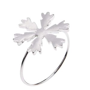 New Arrival Aluminum Napkin Rings Snowflake Table <b>Tissue</b> Holder for <b>Weddings</b> and Parties Direct Factory Supply Wholesale - Product Image 1