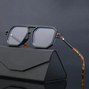 Dezelfde Stijl Modieuze Zonnebril Voor Mannen Dikke Frame Vierkante Frame Zonnebril Heren Trendy Ins Bril Groothandel
