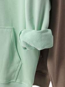 Nouvel arrivage 380Gsm sweats à capuche surdimensionnés lourds Logo personnalisé impression épaule tombante coton éponge française sweats à capuche pour hommes vierges - Product Image 4