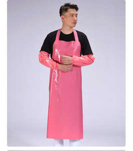 Wholesale Fashionable Hi Visibility Workwear Bib <b>Apron</b> Set <b>Waterproof</b> Oil Proof Sleeves Oeko-Tex Certified for Seafood Kitchen - Product Image 1