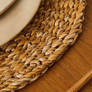 Placa de cargador ecológica de jacinto de agua/mantel tejido para mesa comedor fiesta boda decoración DHT artesanía personalizable - Product Image 5