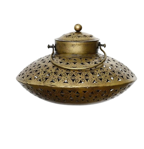 Brûleur d'encens en or poli brillant Décor à la maison Bougie et brûleur de parfum d'intérieur et porte-encens Fabriqué en Inde - Product Image 6