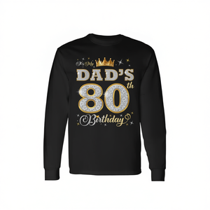 Maglietta a maniche lunghe per il 80° compleanno di papà, regalo promozionale per il padre di 80 anni - Product Image 2
