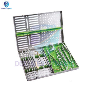 Kit de instrumentos médicos dentales de alta calidad, 13 uds/18 uds/26 uds, fuente de alimentación Manual, juego de cirugía de implante, soporte de aguja de Metal DMD - Product Image 1