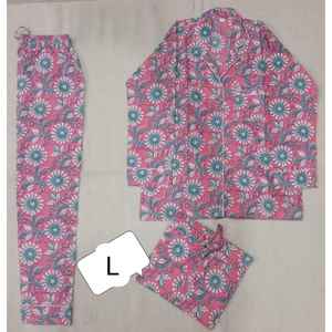 Trajes de Noche Largos con Estampado Floral Jaipuri para Verano, Estilo Casual, Cintura Elástica Suave, Cierre de Botones, Tela de Spandex Tejida, Logotipo Personalizado - Product Image 1