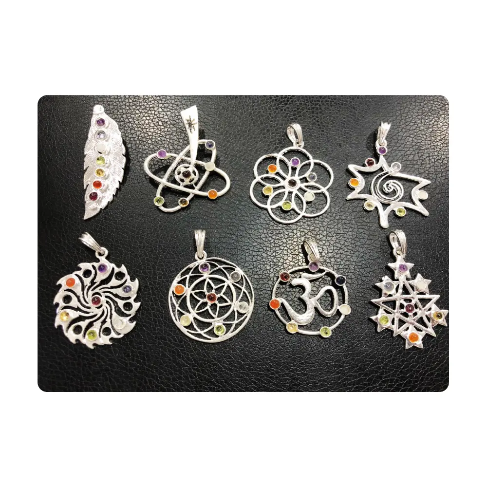 Colgante de metal de 7 Chakras, joyería fina, colgantes de piedras preciosas, fabricante, proveedor de joyas de piedras preciosas