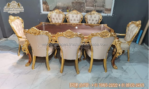 Royal Wooden Hand Carved Classic Luxury Italian Dining <b>Table</b> Set Royal Teak Wood 6 Seater Dining <b>Table</b> Set Royal Dining Set - Product Image 2