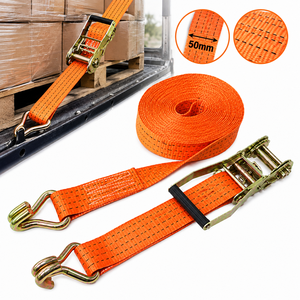 Sangle d'arrimage à cliquet pour entreprise de transport, polyester 50 mm 5000 kg, résistante à l'abrasion pour l'arrimage de marchandises, fourniture OEM ODM - Product Image 2