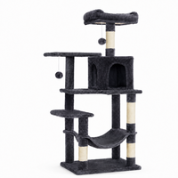 Tour d'escalade pour chat contemporaine, durable et écologique, avec perchoir nuage, centre de jeu, poteaux en sisal, condo confortable, balles jouets, pour usage intérieur, en carton