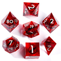 Jeu de dés à noyau liquide transparent Red Longan Dice Convient aux dés Dnd Rpg
