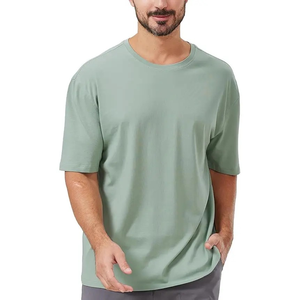 T-shirt surdimensionné à la mode pour hommes, coupe ample, poids lourd, motif solide, 100% coton, pour femmes - Product Image 5