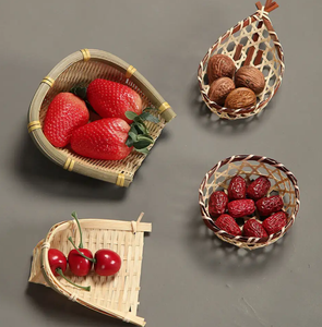 Cesta de bambú ecológica-Mini organizador tejido a mano para decoración de cocina inspirada en el campo - Product Image 1