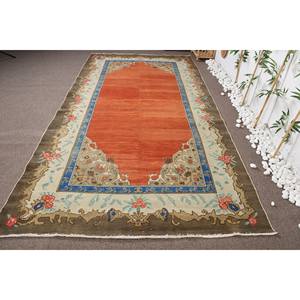 <b>Vintage</b> Orange Blue Wool <b>Rug</b> 5.8 X 11.2ft Handmade Tabriz Style with Plush Pile Height Rectangular Hallway Pattern for Bedroom - Product Image 4