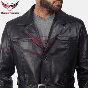 Chaqueta de Cuero Genuino de Alta Calidad para Hombre, Fabricación Premium, Cierre de un Solo Botón, Abrigo de Invierno con Relleno de Plumón de Ganso Gris al 70% - Product Image 6