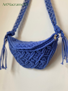 Bolsas de macramé de ganchillo OEM para damas, elegantes bolsas de estómago para viajes de verano, bandolera con tirantes - Product Image 2