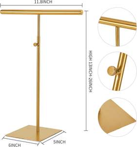 Porte-collier porte-bijoux, présentoir de sac à main, 2 pièces présentoir en métal support de tour hauteur réglable pour colliers - Product Image 3