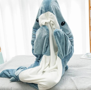 Dessin animé requin sac de couchage pyjamas bureau sieste requin couverture Karakal haute qualité tissu sirène châle couverture pour enfants adultes - Product Image 6