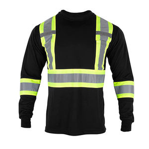Camiseta de Seguridad Fluorescente de Poliéster Reflectante de Alta Visibilidad de Manga Larga para Hombre - Product Image 1