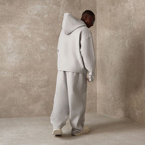 Conjunto de Sudadera con Capucha y Pantalones Deportivos de Invierno, de Algodón Grueso de 400 g/m², con Logotipo Personalizado, Corte Holgado, Transpirable y Cómodo - Product Image 5