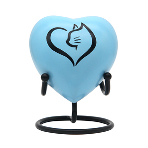 Urne funéraire en forme de cœur de 50 ml, bleu ciel, vente en gros |   Direct d'usine - Product Image 1