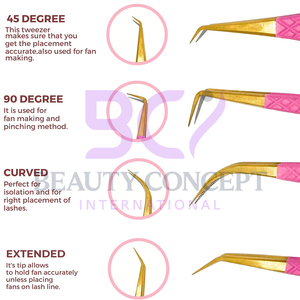 Pretty Soft Pink Color Eyelash Tweezers Different Color Pointed New Arrival Non Slip Product Eyelash Extension Tweezers - Product Image 5
