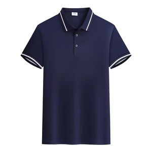 Polos para hombre, camiseta POLO informal de secado rápido, camiseta transpirable de manga corta con cuello estampado personalizado, traje de trabajo bordado - Product Image 1