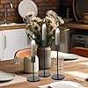 Set of 3 <b>Black</b> Metal Tall Christmas Wedding Decor <b>Candlestick</b> <b>Holders</b> for Home Decoration - Product Image 3