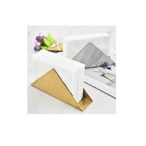 Anneaux de serviette en métal faits à la main de luxe moderne décoration de table de mariage carré en laiton porte-anneau de serviette accessoires de table - Product Image 3