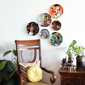 Flora hierro Metal placa de pared pegatina negro esmalte flor Navidad accesorios plato servir mesa al por mayor - Product Image 2