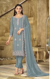 Heavy Georgette con bordado Trabajo Mujer Multicolor Salwar Kameez Ropa de fiesta Secado rápido para la venta en línea - Product Image 6