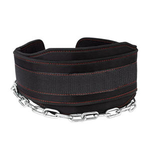 SFI Wholesale Gym workout Fitness Weightlifting Weight Pull up Belts Steel <b>Chain</b> 10mm Neoprene <b>Waist</b> Dip Belt - Product Image 6