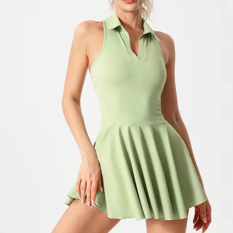 tennis dress with separate shorts Triangle Mountain Art Sports Dresses Women Tennis Dress with Separate  Shorts One-Piece Slim Fit Golf Dress