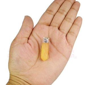 Unique Design <b>Citrine</b> Point <b>Pendant</b> Necklace Natural Pencil-Shaped for Reiki Manifestation and Meditation Use Available for Sale - Product Image 4