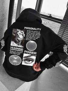 Sweat-shirt à capuche pour homme en coton 100% Coupe confortable avec impression en relief Tissu doux pour un usage quotidien - Product Image 2