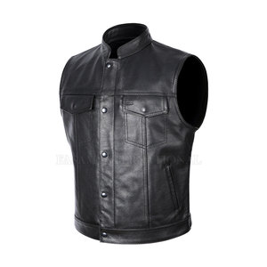 Chaleco de cuero para hombre, ropa de calle sin mangas, Chaleco de cuero para hombre de buena calidad, gran oferta, Chaleco de cuero para hombre - Product Image 2