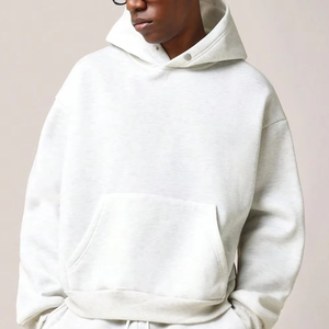 Sudadera con Capucha Oversize Premium para Hombre, Manga Regular, Tejido de Punto, Casual, Hombro Caído, Botones, Estampado Digital, Corta - Product Image 3