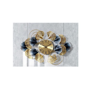 Horloge murale en laiton salon maison mode horloge métal lumière luxe horloge murale porche décoration avec pièce de design ronde - Product Image 2