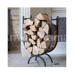 Estante de leña para tubos de metal, soporte de troncos de acero circular para uso en interiores y exteriores, organizador de almacenamiento de leña para chimenea, Patio - Product Image 3