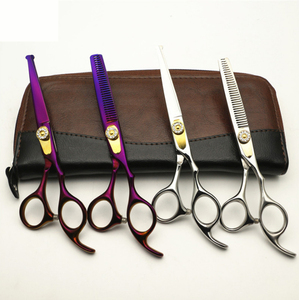 Ciseaux de barbier à manche long en acier inoxydable multicolores 2026 pour droitiers, outil de coiffure pour salon, coupe et effilage des cheveux - Product Image 3