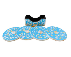 Posavasos con incrustaciones de madreperla, posavasos con incrustaciones de hueso de colores personalizados para el hogar - Product Image 3