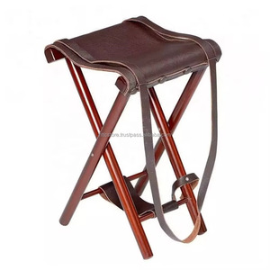Wholesale Price Tripod Wooden <b>Folding</b> <b>Stool</b> Leather Seat Camping Outdoor Fishing Hunting <b>Stool</b> - Product Image 6