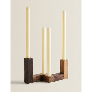 Bougeoir en bois naturel Design vintage Bougeoir en bois de forme personnalisée Chandelier Table à manger Bougeoir - Product Image 6